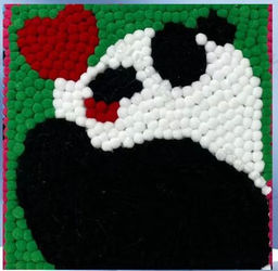 Картина из помпонов на подрамнике Draw Me! Panda in love, (20 х 20 см)