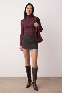 Murdum Transparan Dik Yaka Esnek Normal Boy Orme Bluz TWOAW26BZ00266