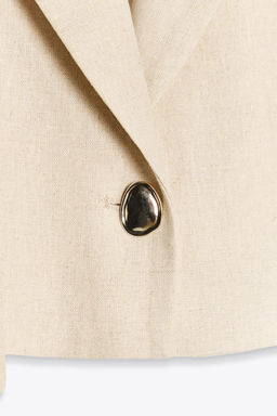 LINEN BLEND SHORT WAISTCOAT - Zara фото 17