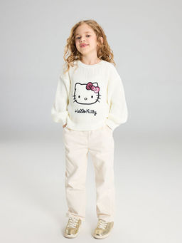 Hello Kitty Bask?l? K?z ?ocuk Kazak