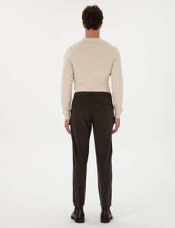 Kahverengi Slim Fit Flanel Dokulu Kuma_ Pantolon - Pierre cardin фото 4