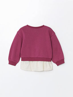 Bisiklet Yaka Bask?l? Kal?n K?z Bebek Sweatshirt - Waikiki фото 2