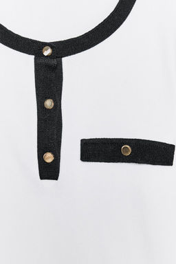 T-SHIRT WITH CONTRASTING TRIMS - Zara фото 7