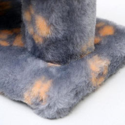 Когтеточка Горка мини-версия, 29 х 14 х 14 см, ковролин, серая с лапками - Пижон фото 6