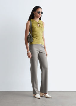 Pantalones de lana de perneras rectas - H&m фото 6