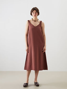 V Yaka Ask?l? A Kesim Elbise