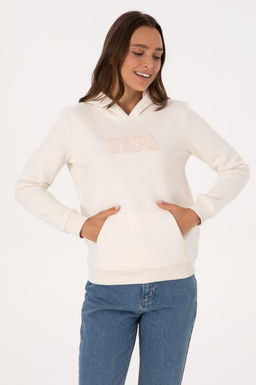 Kad_n Krem _ardonlu Kap__onlu Basic Sweatshirt - U.s. polo assn фото 3