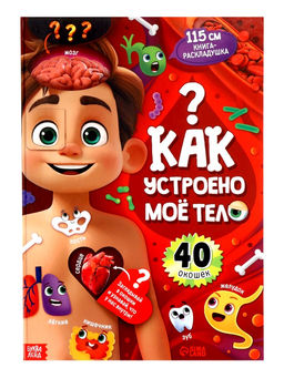 Книга с окошками «Как устроен человек?»
