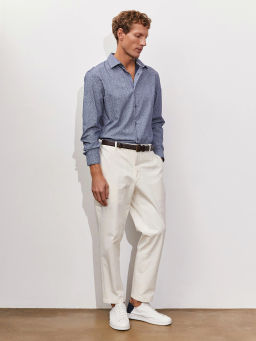 Сорочка мужская длинный рукав GREG 213/237/0047/ZN/1p STRETCH