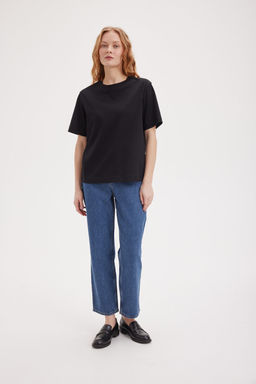 Футболка из мерсеризированного хлопка "Уголь" женская