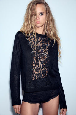 KNIT AND LACE SWEATER - Zara фото 2
