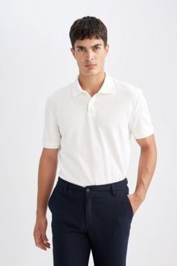 New Regular Fit Basic Duz K?sa Kollu Polo Tisort