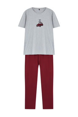 TRENDYOL MAN Gri - Bordo Regular Fit Nak?sl? Orme 3 lu Pijama Tak?m? TMNAW25PT00024 - Trendyolmilla фото 8