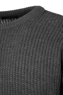 Antrasit Oversize Fit Genis Kal?p Bisiklet Yaka Basic Triko Kazak TMNAW23KZ00189