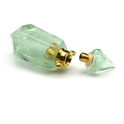 Парфюмерный флакон-кулон из флюорита зеленого 14*14*42мм