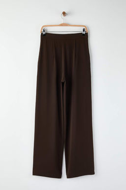 EXCLUSIVE Ozel Koleksiyon Dokumlu Kahverengi Nervurlu Wide Leg/Genis Paca Pantolon TWOAW26PL00118 - Trendyolmilla фото 8