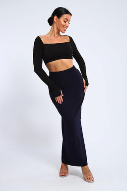 Юбка, футер (01056, черный макси) - Плиона фото 28