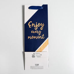 Цена за 3 шт. Пакет ламинированный под бутылку Enjoy every moment, 13 x 36 x 10 см - Дарите счастье фото 4