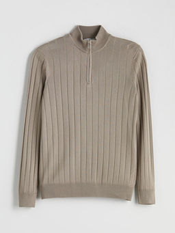 Fermuarl? Dik Yaka Erkek Triko Kazak