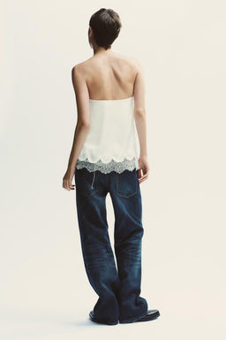 SATIN BANDEAU TOP WITH LACE - Zara фото 5