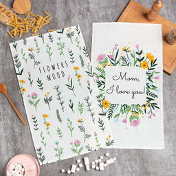 Набор полотенец кухонных «Доляна» Flowers mood, 35×60 см -2 шт., хлопок 100%, вафля 160 г/м²