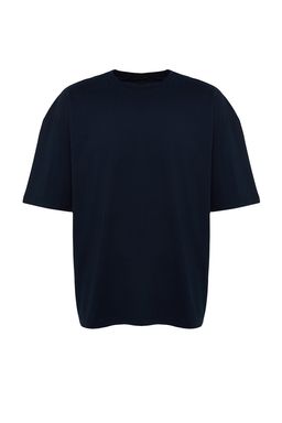 TRENDYOL MAN Lacivert Oversize/Genis Kesim Uzay Bask?l? Etiket Detayl? %100 Pamuklu T-Shirt TMNSS23TS00125 - Trendyolmilla фото 19