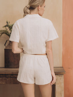 Пижама домашняя женская Indefini 5044TBD молочный хлопок  фото 13