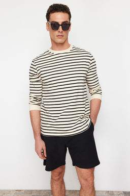 Siyah Regular/Normal Kesim Dokulu Kal?n Sort TMNSS24SR00074