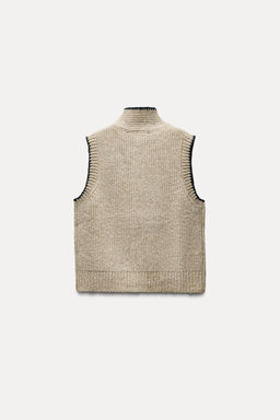 KNIT WAISTCOAT WITH BOW - Zara фото 5