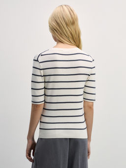 Базовый джемпер с коротким рукавом из вискозы / Zarina  фото 5