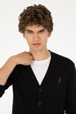 Мужской черный базовый трикотажный кардиган Неожиданная скидка в корзине - U.s. polo assn фото 2