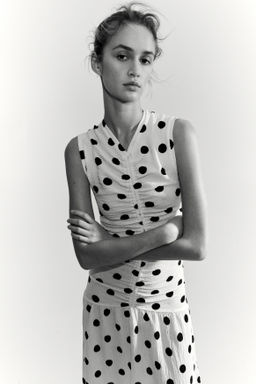 Vestido drapeado de punto - H&m фото 3