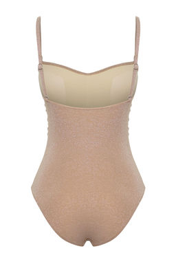 TRENDYOLMILLA Vizon Straplez Drapeli Simli Regular Mayo TBESS25MA00011  фото 6