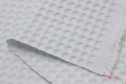 Вафельное премиум-полотно Italy цв.Жемчужно-серый, ш.1.5м, хлопок-100%, 240гр/м.кв - Купава фото 4