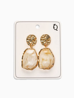 Серьги Стиль камня, белые в золоте