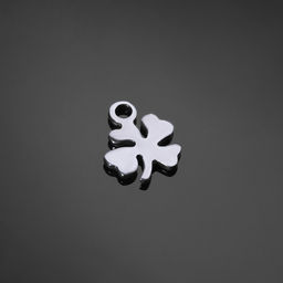 Цена за 2 шт. Подвеска Клевер 11?9 мм, набор 10 шт. серебристая