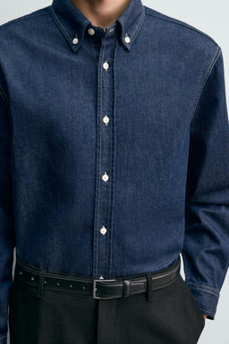 COTTON - CASHMERE DENIM SHIRT - Zara фото 7