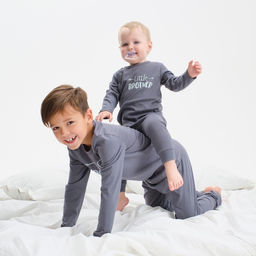 Комбинезон Крошка Я Brother, рост 80-86 см, цвет тёмно-серый  фото 4