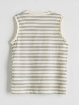 Bisiklet Yaka ?izgili Erkek ?ocuk Atlet