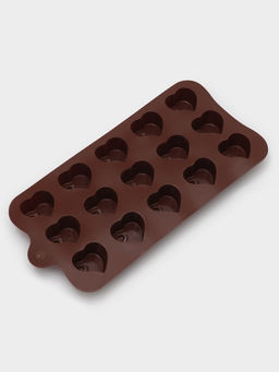 Форма для конфет и шоколада Доляна Сердцеедка, силикон, 21.5?11?1.5 см, 15 ячеек, коричневая