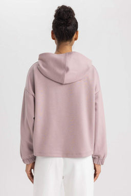 Толстовка из плотной ткани с капюшоном и принтом DeFactoFit  фото 6