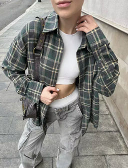 K13010 Рубашка OVER SIZE ТМ_ЗЕЛЕНЫЙ