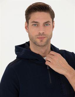 Lacivert Regular Fit Kap__onlu Sweatshirt - Pierre cardin фото 2
