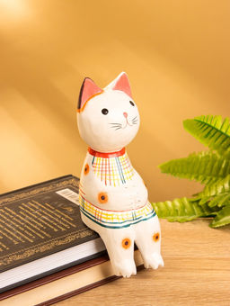 Сувенир «Котенок в рубашке сидячий», 6×6×15 см, дерево