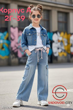 Джинсы для девочки на резинке