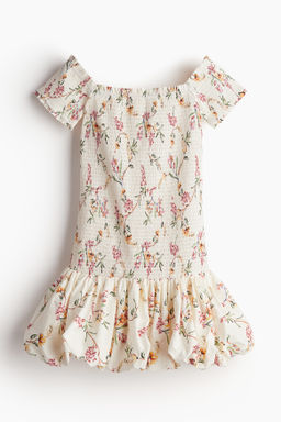 Vestido off-the-shoulder con secci?n nido de abeja - H&m фото 2