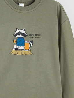 Bisiklet Yaka Bask?l? Erkek ?ocuk Ti??rt