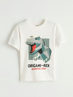 Bisiklet Yaka Bask?l? Erkek ?ocuk Ti??rt