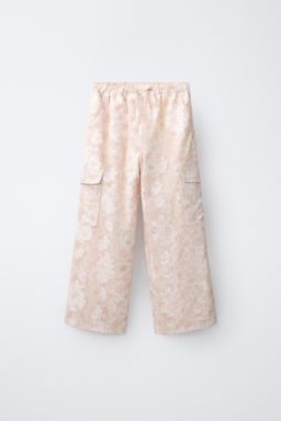 PANTAL?N CARGO ESTAMPADO FLORES / Rosado