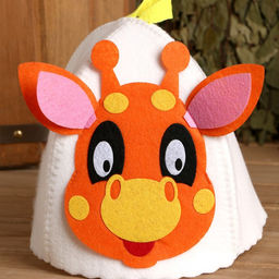 Шапка для бани с детской аппликацией Жирафик войлок - Simaland фото 2